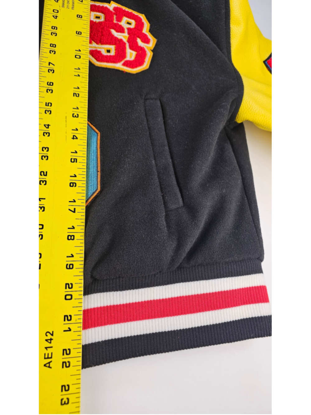 Azalea Wang RUELA-X Varsity Jacket Womens 1X Faux Leather Cropped Y2K Style - Picture 7 of 10
